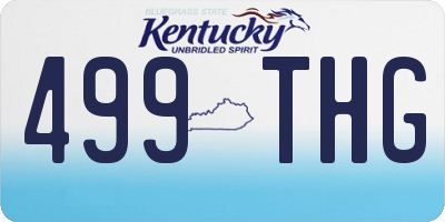 KY license plate 499THG