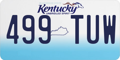 KY license plate 499TUW