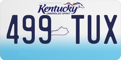 KY license plate 499TUX