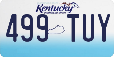 KY license plate 499TUY