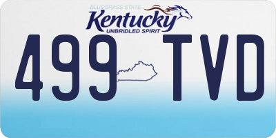 KY license plate 499TVD