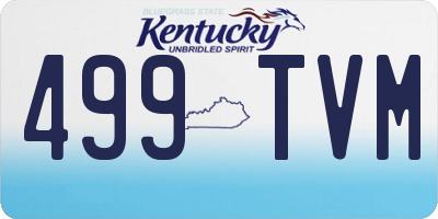 KY license plate 499TVM