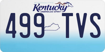 KY license plate 499TVS