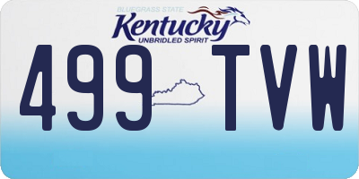 KY license plate 499TVW