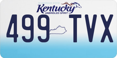KY license plate 499TVX