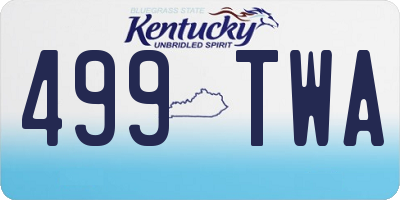 KY license plate 499TWA