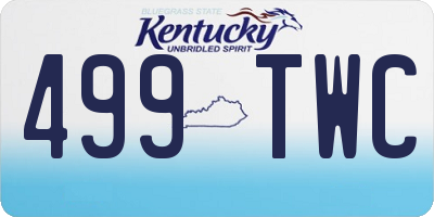 KY license plate 499TWC