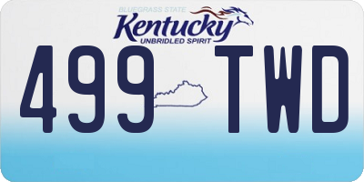 KY license plate 499TWD