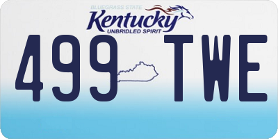 KY license plate 499TWE