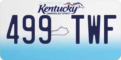 KY license plate 499TWF