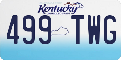 KY license plate 499TWG