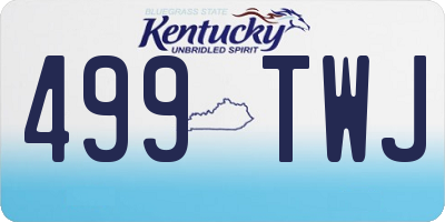 KY license plate 499TWJ