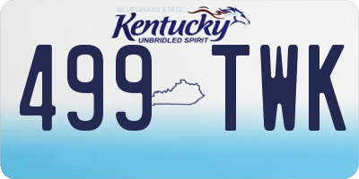 KY license plate 499TWK
