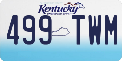KY license plate 499TWM