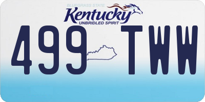 KY license plate 499TWW