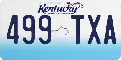 KY license plate 499TXA