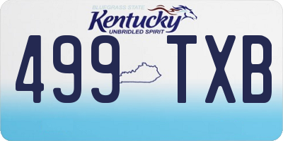 KY license plate 499TXB