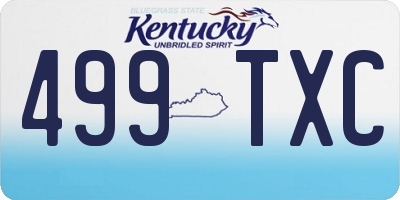 KY license plate 499TXC