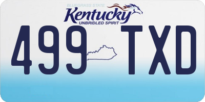 KY license plate 499TXD