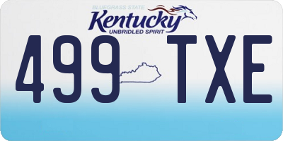 KY license plate 499TXE