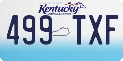 KY license plate 499TXF
