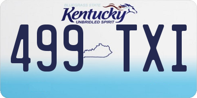 KY license plate 499TXI