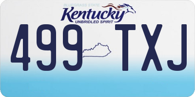 KY license plate 499TXJ