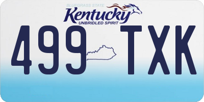 KY license plate 499TXK