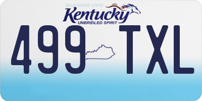 KY license plate 499TXL