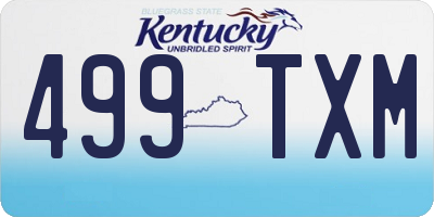 KY license plate 499TXM