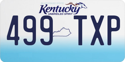KY license plate 499TXP
