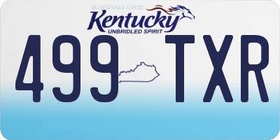 KY license plate 499TXR