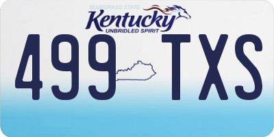 KY license plate 499TXS