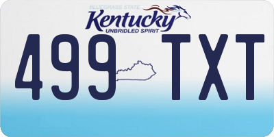 KY license plate 499TXT
