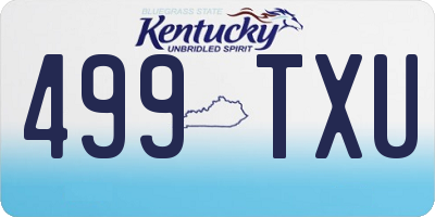 KY license plate 499TXU