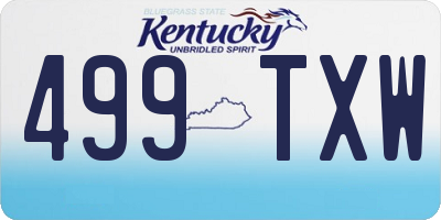 KY license plate 499TXW