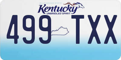 KY license plate 499TXX