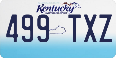 KY license plate 499TXZ