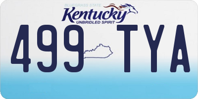 KY license plate 499TYA