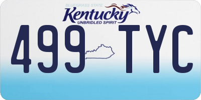 KY license plate 499TYC