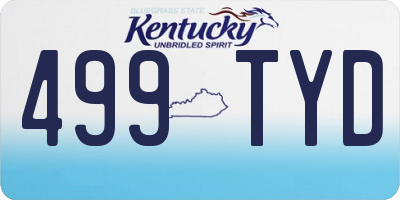KY license plate 499TYD
