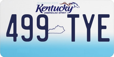 KY license plate 499TYE