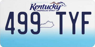 KY license plate 499TYF