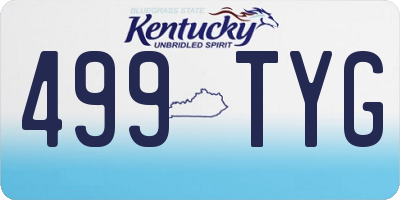 KY license plate 499TYG