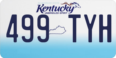 KY license plate 499TYH