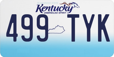 KY license plate 499TYK