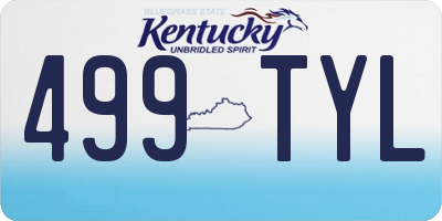 KY license plate 499TYL