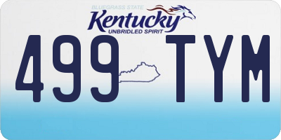 KY license plate 499TYM