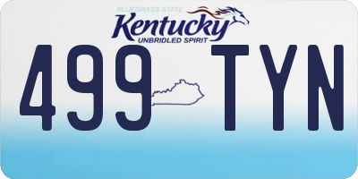 KY license plate 499TYN