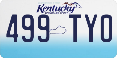 KY license plate 499TYO